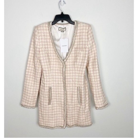 ASSIGNMENT Bridgette Mini Dress Pink Dress Check Tweed - Picture 4 of 5